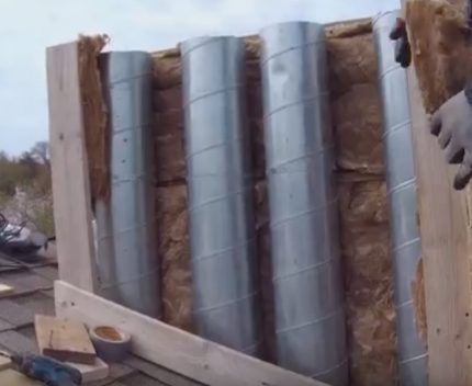 chauffer le conduit de ventilation avec de la laine minérale Isolation du conduit de ventilation avec de la laine minérale