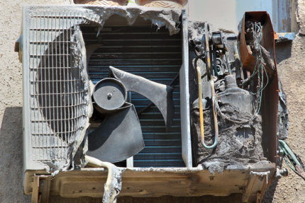 Air conditioning burned out due to wiring