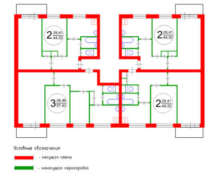 Floor plan of an apartment building Floor plan of an apartment building