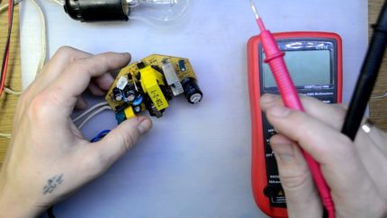 Board check with a multimeter