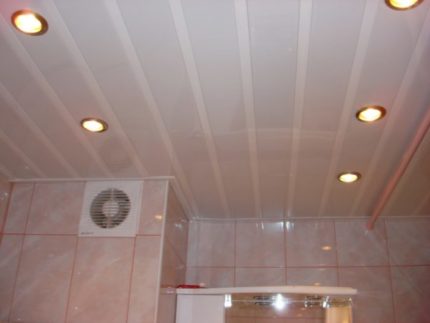 Le plafond de leurs panneaux en plastique